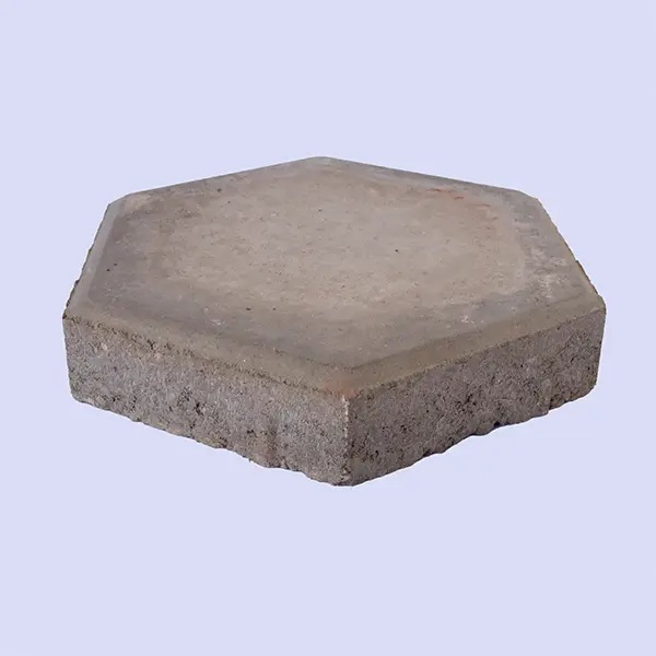 Adoquín de concreto hexagonal bicapa gris